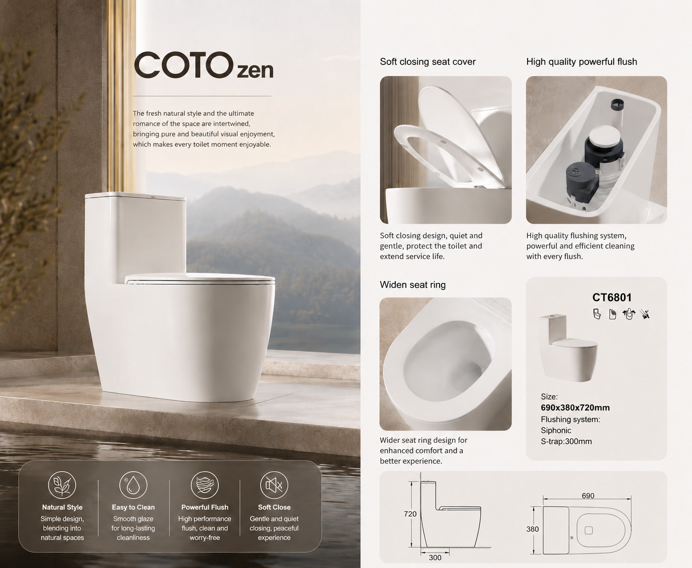 Bồn cầu một khối COTOzen CT6801